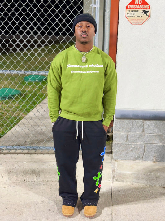 PACT Olive Green Crewneck Sweatshirt